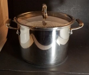 Olla de pasta de acero inoxidable Tramontina de 8 cuartos bloqueo y drenaje - Imagen 1 de 6
