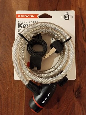 Schwinn Anti Theft Bike Lock, Security Level 3, Key Lock, 6 Foot, 12mm 💖 - Image 1 of 2