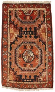 Vintage Tribal Geometric Orange Oriental Rug Farmhouse Decor Carpet 2'2X3'6 ft - Picture 1 of 10