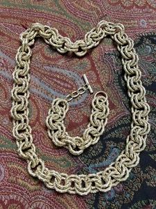 Cadena y pulsera XXL Statement chapados en oro Rapper Ibiza Style Boho Blogger - Imagen 1 de 11