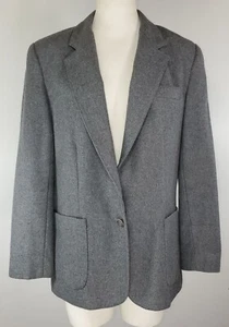 Blazer vintage Sears The Fashion Place - taglia 16 - grigio - tasche - misto lana - Foto 1 di 17