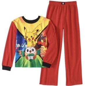 Pokemon Boys' Long Sleeve Pajama Set 2-Piece Red Yellow Size Large 10/12 - Picture 1 of 2