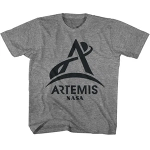 NASA Black Artemis Logo Return Astronauts To The Lunar Surface Youth T Shirt - Picture 1 of 3