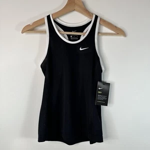 Nike Dri Fit Running Tank Top Black 836318-012 Girls Medium M - Picture 1 of 11