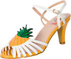 Banned Royal Monk TROPICAL APRIL Ananas Riemchen SANDALETTE 50s Weiß Rockabilly