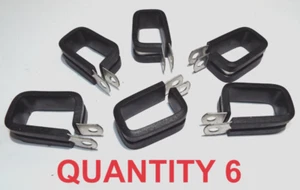 QTY6 1-3/16 RECHTECK x 5/8 ID GEPOLSTERT SCHWARZ KABELKLEMME ALUMINIUM MIL SPEC - Bild 1 von 7