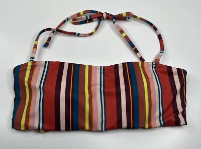 Venus Nuevo Con Etiquetas Mujer Naranja Azul Rosa A Rayas Acolchado Bikini Top Traje De Baño A5 Foto 1 de 4