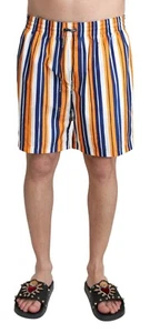DOLCE & GABBANA Swimshorts Multicolor Striped Beachwear Shorts IT4/US S RRP $600 - Picture 1 of 8