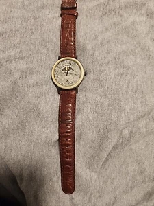 RAR! Fossil Mondlandungsuhr FUNKTIONIERT! Sonne Kupfer Japan FM-1815 Vintage - Bild 1 von 10