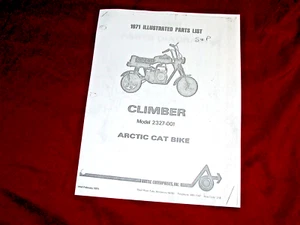 WOW! Vintage & Rare ARCTIC CAT CLIMBER 3 PAGES PARTS LIST REPRODUCTON 1971 - Picture 1 of 2