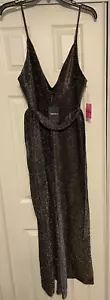 Brand New Forever 21 Black/Gold Sparkle Sleeveless Jumpsuit M/L with tags - Picture 1 of 5
