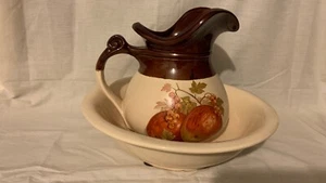 Vintage McCoy Pattern 7515 Apples and Berries Pitcher and Bowl Set-WAS $34.99 - Picture 1 of 16