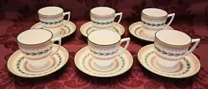 Minton Ashbourne Ceramic Demitasse Cup and Saucer - Set of Six (6) - Very Nice! - Picture 1 of 6
