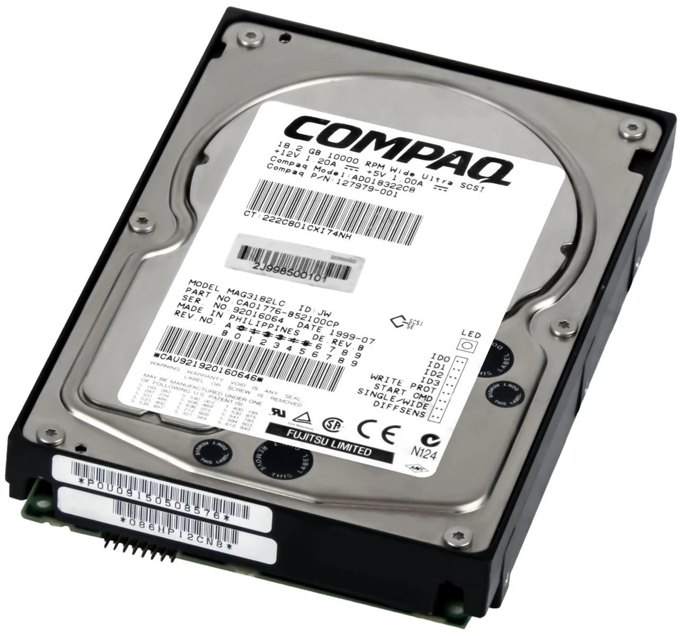 Hard Drive Compaq AD018322C8 127979-001 18.2GB 10000U/Min 2MB SCSI ULTRA2 3.5'' - Image 1 of 3