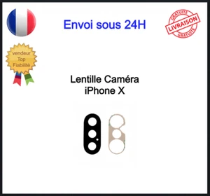 Lentille Caméra iPhone X Arrière Vitre Camera Lens 10 Adhésif - Imagen 1 de 13