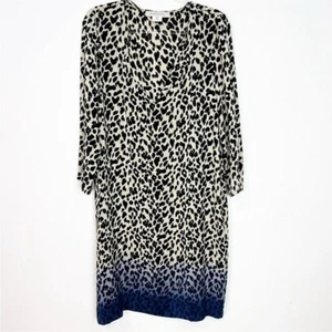 GERARD DAREL LEOPARD PATTERN V-NECK SHIFT DRESS WOMENS XL - Picture 1 of 5