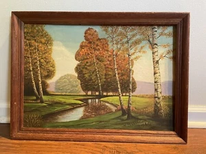 Vintage Oil Painting Landscape W Pearson Signed Impressionist 1940’s Watercolor - Picture 1 of 7
