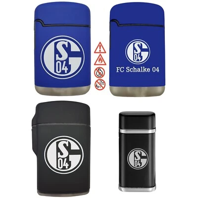 FC Schalke 04 Feuerzeug Rubber Turbo Jet Flame Sturmfeuerzeug blaue Flamme S04