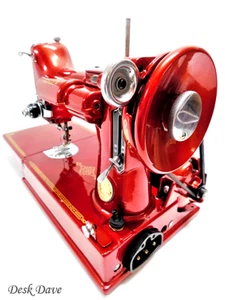 Máquina de coser Desk Dave's "CANDY APPLE RED" Singer Featherweight 221 - Imagen 1 de 13