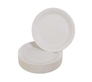 Pappteller Rund 20cm Weiß Einweg Teller Party Imbissteller Papierteller Menü - Bild 1 von 2
