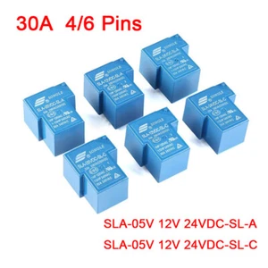 30A SLA-05V 12V 24V 48VDC-SL-A -SL-C Power Relays PCB SPDT 4Pins / 6 Pins T90 - Bild 1 von 6