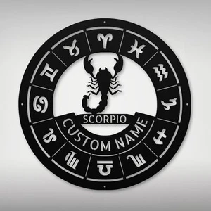 Personalized Scorpio Zodiac Metal Sign Astrology Home Decor Gift for Scorpios - Picture 1 of 6