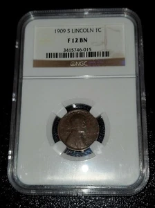 1909 S Lincoln Cent NGC F 12 BN - Semi Key - Rare - Picture 1 of 2