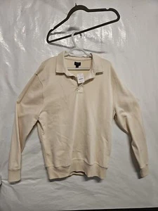 NUEVO CON ETIQUETAS Sudadera/Suéter Vintage J Crew Manga Larga Cuello 3 Botones Marfil Talla L - Imagen 1 de 18