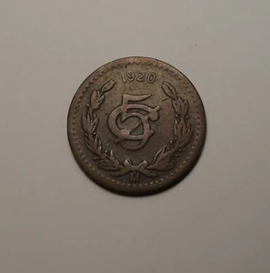1920 Mexico 5 Centavos coin and 1927 Mexico 2 Centavos Coin good condition - Picture 1 of 4