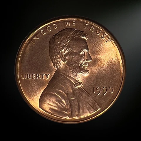 1990 P Lincoln Memorial Penny Brilliant Uncirculated (BU) Cover