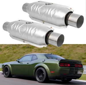 PAIR 2.5" Inlet/Outlet Catalytic Converter EPA Approved For Dodge Challenger - Bild 1 von 13
