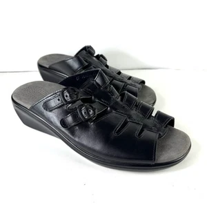 SAS Sandals Womens 12 WW Tripad Tango Slide Black Slip On Comfort Wedge Heels - Picture 1 of 15