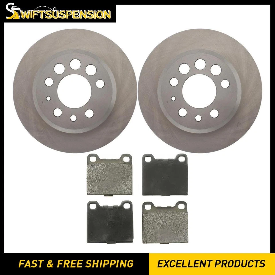 Kit de rotores de freno trasero y pastillas de cerámica para Volvo 164 1975 1974 Foto 1 de 4