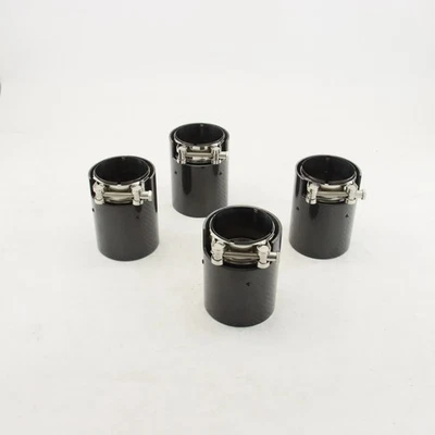 4PCS For BMW F80 M3 F82 M4 Carbon Fiber Stainless Steel Tip 70MM 15-19 Black Foto 1 de 4