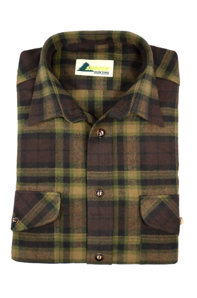 SKOGEN Hemd 1/1 Arm Herrenhemd Jagdhemd Wanderhemd Karohemd Flanell - Bild 1 von 1
