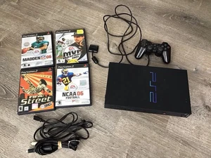 SONY PLAYSTATION 2 PS2 FAT Bundle - 1 Controllers & 4 Games Tested And Working - Picture 1 of 8