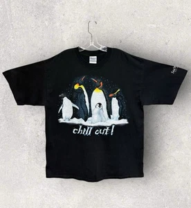 Vintage Kaiser Pinguine Chill Out! Sea World Orlando T-Shirt XL 24”x30” - Bild 1 von 6