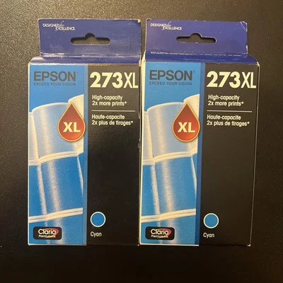 Cartucho de inyección de tinta de alto rendimiento original Epson T273XL220 273XL cian (x2) Foto 1 de 3