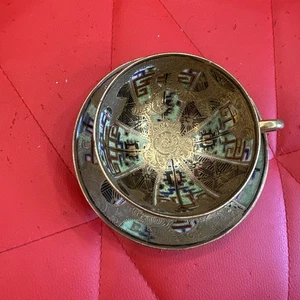 Japanese Satsuma Teacup And Saucer W/ Gold Trim Moriage Hand-painted - Picture 1 of 10