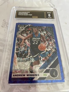 ANDREW WIGGINS TIMBERWOLVES 2019 DONRUSS OPTIC BLUE VELOCITY PRIZM #111 GRADED 8 - Picture 1 of 2