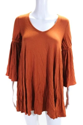 Mini Vestido Rachel Pally Para Mujer Manga Acampanada Marrón Cobre Talla Extra Pequeño Foto 1 de 4