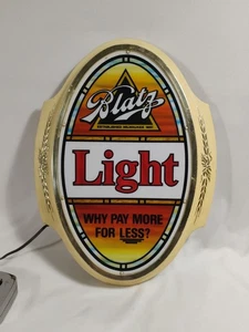Cerveza ligera Blatz Heileman Brewing Company "¿Por qué pagar más por menos? Letrero iluminado - Imagen 1 de 11
