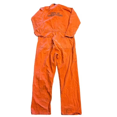 RED KAPP ORANGE JUMPSUIT WORKWEAR CUSTOM DEPT OF CORRECTIONS JAIL SUIT 48 (36) - Image 1 of 4