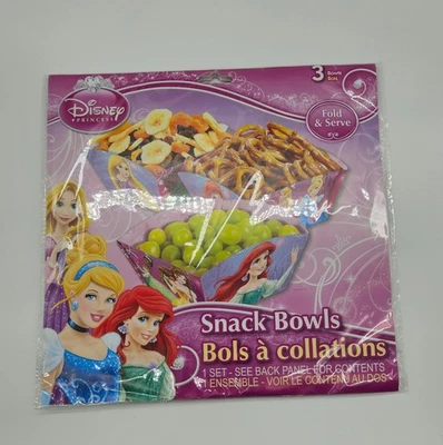 Disney Princess Snack Bowls, 3 Count, Party Supplies, Fold & Serve Bowls - Image 1 of 4