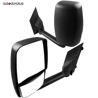 Pair Side View Mirrors Fold For 2003-18 Chevy Express Savana Black Left+Right - Изображение 1 из 4
