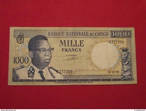 Congo - 1000 Francs 1961 Pick 8 Sign.1 TB+ / F+ ! - Imagen 1 de 2