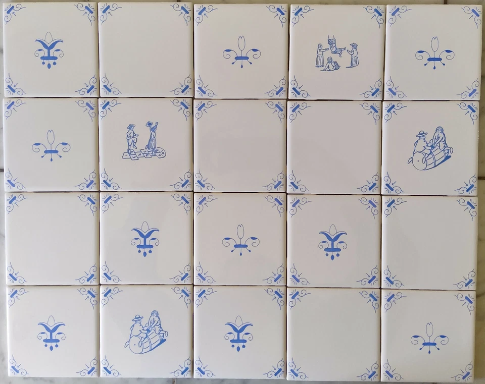 Blue and White Delft Style Dutch Kitchen Panel (20) - Image 1 of 1
