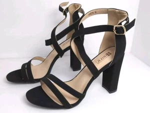 Women's Chunky High Heel Sandal Strappy Open Toe Ankle Strap Dress Shoes NIB - Picture 1 of 8