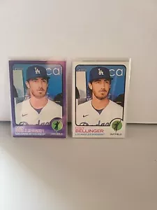 2022 Topps Heritage #497 Cody Bellinger Chrome Purple Refractor Dodgers w/Base - Picture 1 of 4