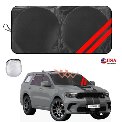For 2002-2023 Dodge Durango Car Windshield Sun Shade Foldable UV Block Cover M7 - Image 1 of 4